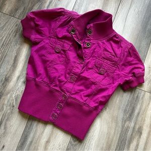 Y2K Fuschia Button Up Jacket